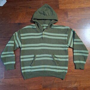 Green hippie hoodie with front pocket / fairycore casual / garden hippie